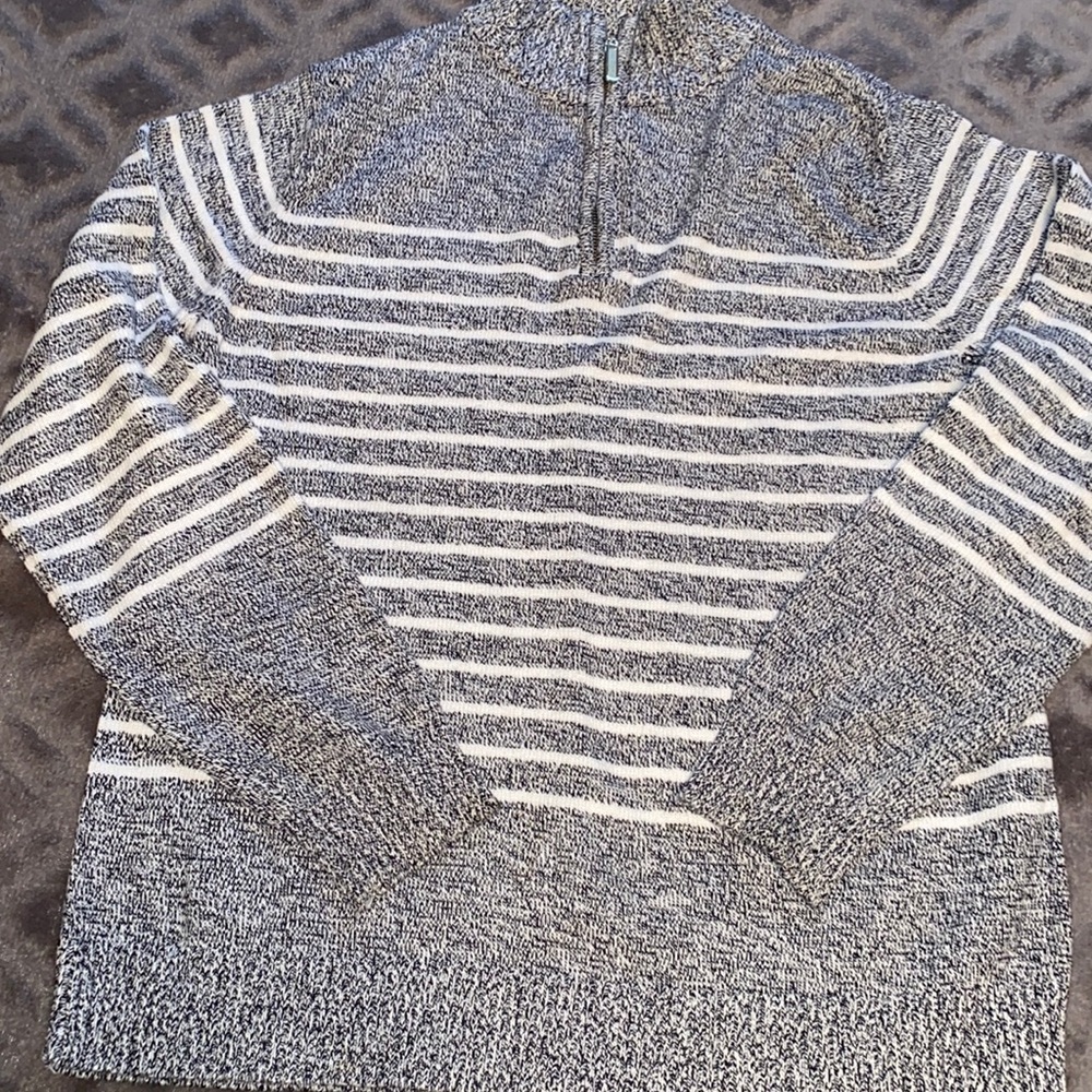 Gray knit quarter zip sweatshirt